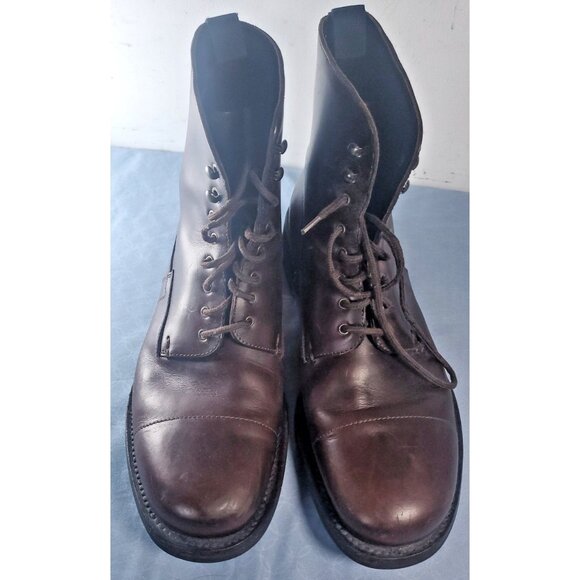 Prada Made in Italy Lace-up Ankle Boots Men's 9.5 Brown 0725 - Picture 2 of 16